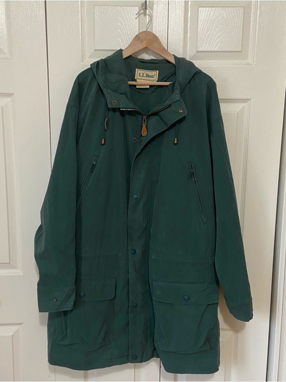Vintage L.L.Bean Men’s Green Barn Fired Chore Spring Lightweight Coat Jacket XXL - Picture 2 of 12
